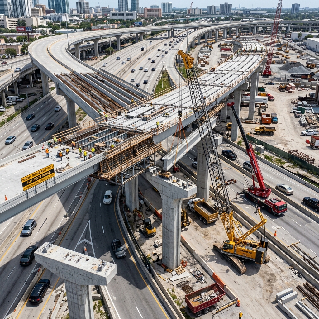 Major civil engineering flyover project by Upside Builder